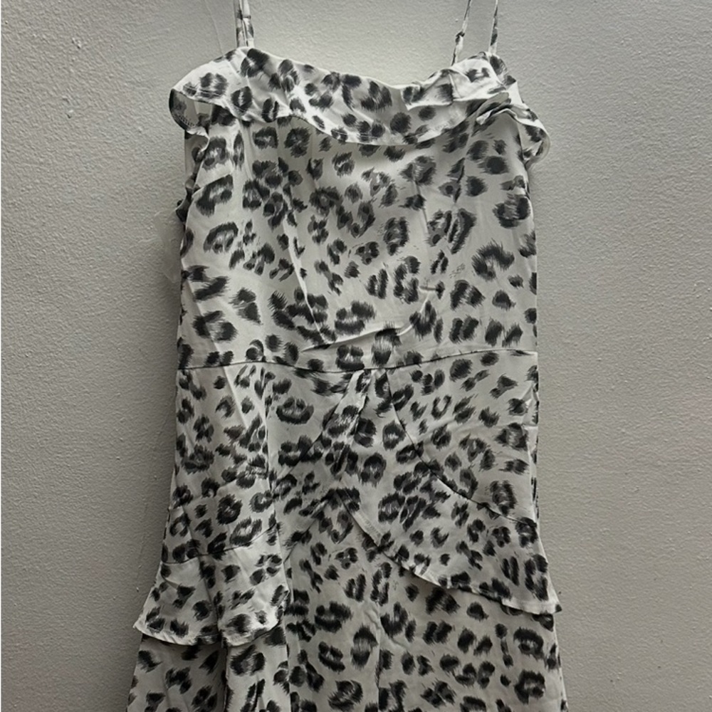 Millibon Black and White Leopard Print Mini Dress